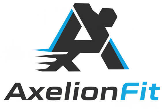 Create a unique logo, white background for AxelionFit